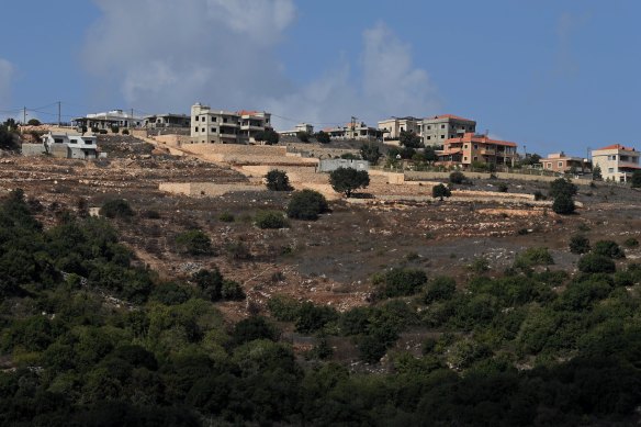 Homes and buildings in Lebanon seen from the Israeli town of Margaliyot.