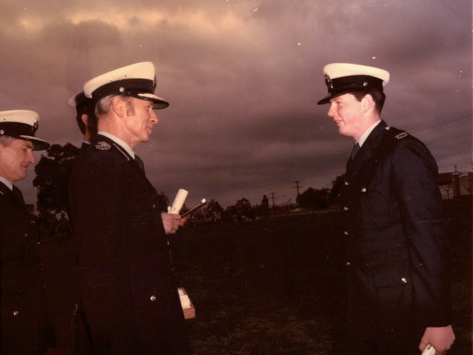 Peter Hart with then chief commissio<em></em>ner Mick Miller.