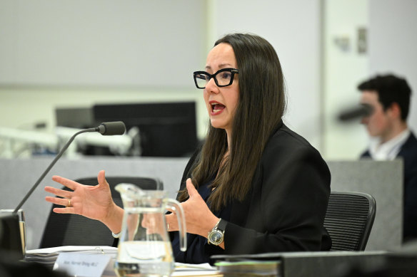 Housing Minister Harriet Shing, the former minister for Commo<em></em>nwealth Games legacy, gives evidence on Thursday.