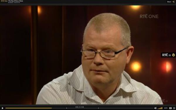 Richard Satchwell speaking of the disappearance of his wife Tina Satchwell on The Ray D'Arcy Show. Picture: RTÉ