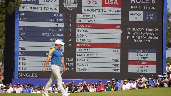 Europe on track as big guns fire early in Ryder Cup singles