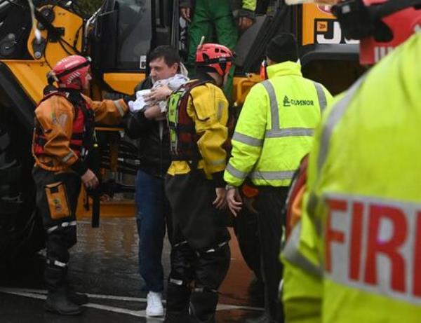 People in Midleton, Co Cork, were assisted by the emergency services in the aftermath of Storm Babet. Picture: Eddie O'Hare