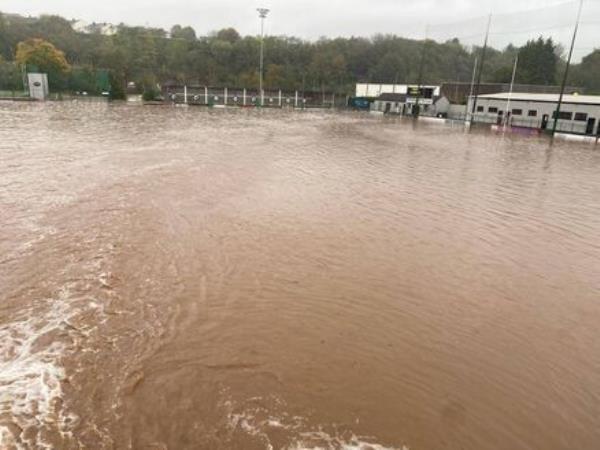 Club buildings are to<em></em>night under around two feet of water, and the main pitch — which has sewerage and broken glass spread all around it — has been ruined.