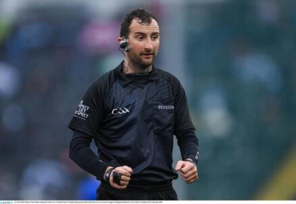 Referee Paul Faloon during the Ulster GAA Football Senior Champio<em></em>nship quarter-final match between Cavan and Armagh at Kingspan Breffni in Cavan. Photo by Stephen McCarthy/Sportsfile